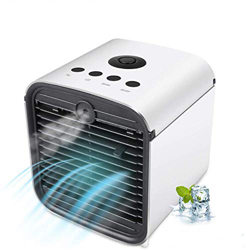 Onewell 4 en 1 Air Cooler Mini Aire Acondicionado portátil Personal Aroma con luz Ajustable de 7 Colores, sin Fugas de Agua 3 Velocidad del Ventilador en oferta