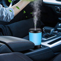 Humidificador de Aromas,Humidificador Aceites Esenciales Ultrasónico para Coche,Oficina,Viaje,Mini Difusor Aceites Esenciales conLuces de Humor de 7 C características