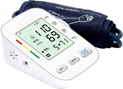 Frohmen Tensiómetro de Brazo Digital,Tensiómetro de Brazo Para Medir la Presión Arterial y el Pulso, Gran LCD-Acrylic-Screen, Brazalete  de 22-42 cm, 