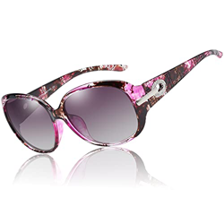 Duco Mujer Gafas de sol Classic Fashionable Ladies con lentes polarizadas de gran tamaño 100% protección UV 6214 (Púrpura Tortoise) características