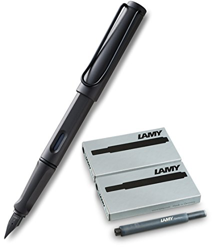 Lamy Safari - Pluma estilográfica, plumín: F, Umbra + 10 Patronen Schwarz, Füllfederhalter Safari características