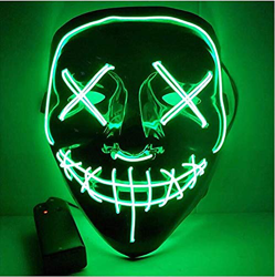 TK Gruppe Timo Klingler Máscara de terror LED roja - como de Purge con 3 efectos de luz, controlable, para Halloween como disfraz para hombres y mujer precio