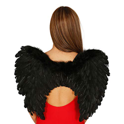 Alas negras de plumas de 50 cm. para Halloween precio