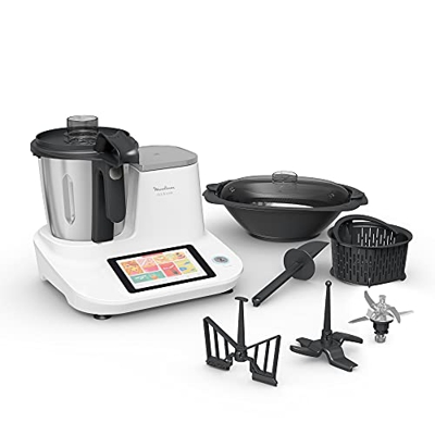 Moulinex Click&Cook HF5061 - Robot de cocina multifunción 3.6 l (Recetario, 10 programas automáticos, temperatura de 30 a 120 ºC, 12 velocidades, 1400