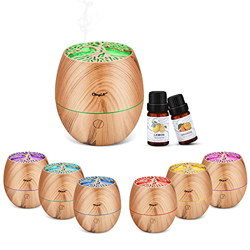 CkeyiN Humidificador Aceites Esenciales，Mini 120ml Difusor con 2 Botellas de Aceite Esencial,Silencio, Lámpara de Siete Colores, Apagado Automático, H precio