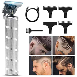 Cortapelos para hombre, profesional, inalámbrico, recortadora de barba decorada, recargable, inalámbrica, cuchilla en T en oferta