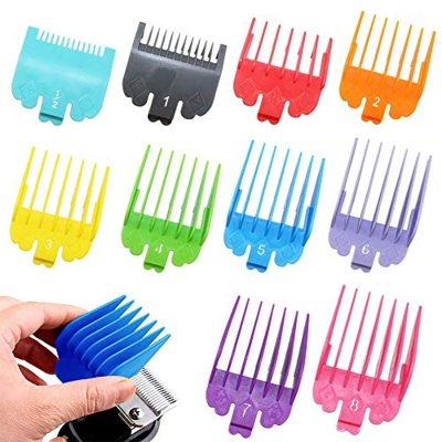 Juego de Peines Guía, 10 Piezas Peine de Límite de Cortadora de Cabello, Peines de Límite de Plástico, Multicolor Plástico Peine Cortapelos Para Herra