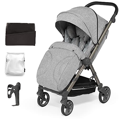 skiddoü silla de paseo ligera Mell ruedas grandes silla de viaje plegable silla infantil ruedas amortiguadoras respaldo ajustable impermeable mosquite