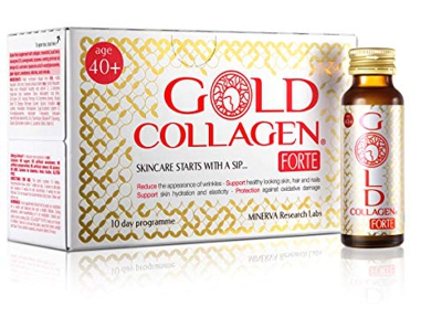 Gold Collagen Forte | El Complemento Antienvejecimiento de Colágeno Líquido| Bebida de colágeno marino con ácido hialurónico, antioxidantes, vitaminas