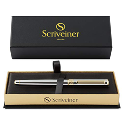 Rollerball Pen de Scriveiner - Bolígrafo Roller de Gama Alta con Acabado en Oro de 24 Quilates, Recambio Schmidt, Regalo Hombres y Mujeres, Bolígrafos características