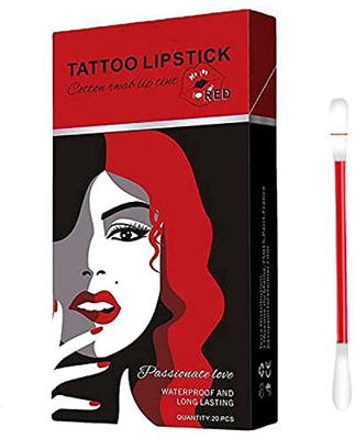 Barra de labios de algodón con hisopo – Lápiz labial líquido duradero resistente al agua – Brillo labial de algodón mate tatuaje caja de pintalabios, 