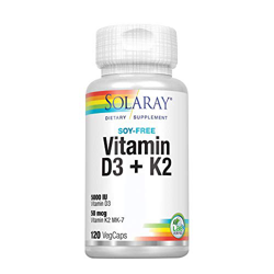 SOLARAY Vitamin D3 + K2 | 5000 Iu | Vegcaps Es 200 G, Sin Sabor, One size, Vanilla, 120 Unidad en oferta