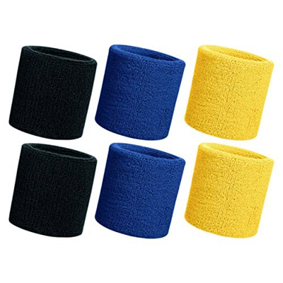 HANERDUN 6 Pzs Muñequera Deportiva Deportes Sweatband Suave Espesar Algodón Tenis Gimnasia Fútbol Baloncesto Correr Deportes Atléticos