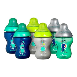 Tommee Tippee Biberones Decorados, 6 Unidades, Aventuras Espaciales Azul características