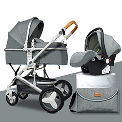 Babyfond carrito bebe 3 en 1, silla de paseo ligera, carro bebe 2 en 1, silla paseo 25 kg, plegado sistema de viaje con capazo, silla, desde el nacimi en oferta