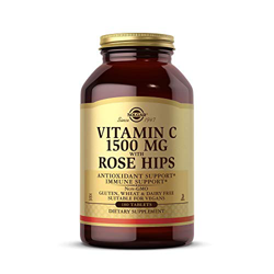 Solgar | Vitamina C con escaramujo 1500 Mg | Rose Hips | Reduce el Cansancio y la Fatiga | Estimula la Formación de Colágeno | 180 Comprimidos características