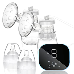 Rotemion Doble Sacaleches Electricos, Recargable Portátil Extractor​de Leche Materna con Pantalla Táctil LED, 3 Modos 9 Niveles de Succión Sin BPA Sil en oferta