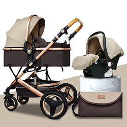 Babyfond carrito bebe 3 en 1, silla de paseo ligera, carro bebe 2 en 1, silla paseo 25 kg, plegado sistema de viaje con capazo, silla, desde el nacimi en oferta