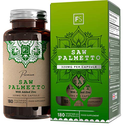 FS Saw Palmetto con Zinc 320mg por Capsula | 180 Capsulas Veganas de Alta Potencia | Serenoa Repens | Saw Palmetto Pelo, Prostata y la Salud Masculina precio