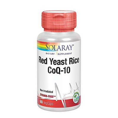 Solaray Red Yeast Rice + CoQ-10 | Con Niacina para un mayor apoyo a la salud cardiovascular | Sin Gluten | Apto Para Veganos | 60 VegCaps