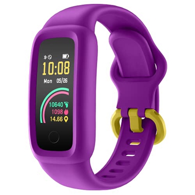 BIGGERFIVE Vigor 2 Pulsera Actividad Inteligente Reloj Inteligente para Niños Niñas 5-12 Años,, Impermeable IP68 Deportivo Smartwatch con Podómetro Pu