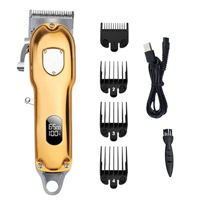 Máquina de Cortar Pelo Profesional, Manejable, Barbero, Cortapelos de Aluminio para Hombre, Inalámbrico con LED Pantalla, Recortador Pelo Barba, Carga