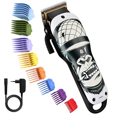 BESTBOMG Máquina Cortar Pelo Profesional Cortapelos Hombre Corte Pelo, Hair Trimmer Batería 2000mah - 5500rpm Barbero Motor Fuerte, 2 Velocidades,8 Gu