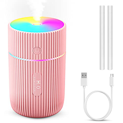 Kweey Humidificador,Mini Humidificadores Aire con Alimentación USB,Función de luz Nocturna y apagado automático,2 modos de niebla y ncionamiento silen en oferta