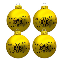 Borussia Dortmund BVB Bolas de árbol de Navidad, Set de 4 precio