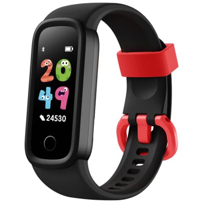 Pulsera Actividad Inteligente Niños Niñas Reloj Inteligente con Cuenta Familiar, IP68 Impermeable Smartwatch con Pulsómetros Monitor de Sueño, Pulsera