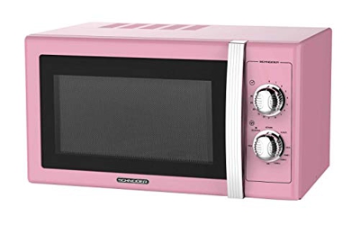 Microondas, 20 l, 700 W, mecánica vintage, rosa