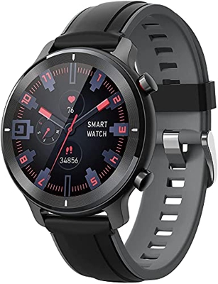 Smartwatch Hombre, Reloj Inteligente 1.3 Pulgadas Táctil Completa IP68, Pulsera de Actividad Deportivo Pulsómetro Monitor de Sueño, Control de Musica（