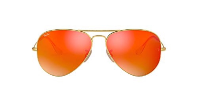 Ray-Ban Aviator Large Metal, Gafas de sol para Hombre, Dorado (Orange Flash), 62