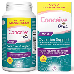 Conceive Plus Soporte de Ovulación, irregularidades hormonales, Myo-inositol, CoQ10, extracto de folato y jengibre, SOP 120 cápsulas características