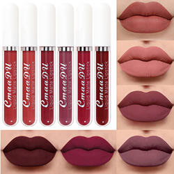 Líquido Pintalabios Traje, 6 PCS Mate Brillo Labial, Lápiz Labial Líquido de larga Duración Hidratante Impermeable, Maquillaje Profesional para Bálsam características