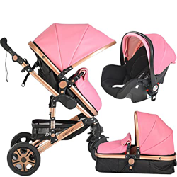 Babyfond carrito bebe 3 en 1, silla de paseo ligero 25 kg, deluxe sistema de viaje, cochecito bebe 3 piezas, plegado carrito bebe 2 en 1, desde el nac en oferta