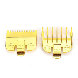 Accesorio de peine clipper universal para Wahl, guía de corte profesional de acero inoxidable 1.5MM + 4.5MM(Electrochapado de oro) características