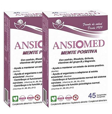 Pack Ansiomed MENTE POSITIVA 2x45 (90) CÁPS de Bioserum - Combate la ansiedad y potencia un estado de ánimo óptimo de forma natural. Tratamiento para 