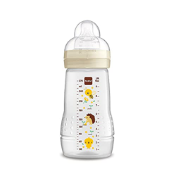 MAM Biberón Easy Active Baby Bottle A133 - Biberón con Tetina de Silicona SkinsoftTM ultra suave, para Bebés a partir de 2 Meses, 1 unidad, sistema de características