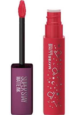 Maybelline New York Superstay Matte Ink Zodiac - Pintalabios mate de larga duración, edición limitada, Tono 80 Ruler, Libra