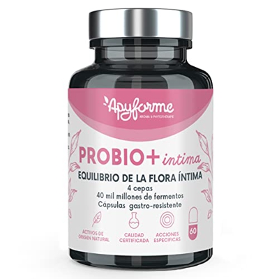 Probio+ Intima - Probióticos Mujer Flora íntima - Hasta 40 Mil Millones de UFC/día - 4 Cepas de Lactobacillus Reuteri, Rhamnosus Crispatus y Acidophil