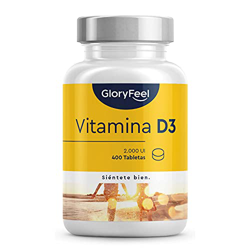 Vitamina D3 2000UI - 400 Tabletas Veganas (Suministro para 1+ año) - Respalda huesos, dientes, músculos y sistema inmunológico - Sin aditivos. Fabrica características