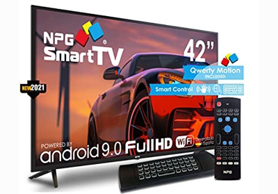 NPG430L42FQ 2021-42” Full HD Smart TV y Mando Exclusivo con Teclado QWERTY y Función Motion, Android 9.0, Procesador Quad Core, WiFi, DVB-T2/C, PVR, S