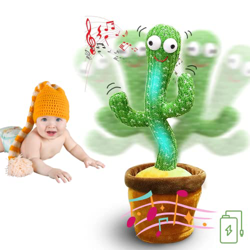 MAGIC SELECT Cactus Bailarin con Movimiento Electrónico, Luces y 120 Canciones. Juguete de Peluche Que Baila para Aprender Idiomas y Ritmo. Carga USB  precio