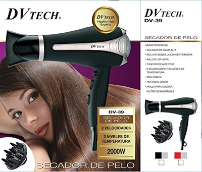 DV TEACH-SECADOR DE PELO DV-39 2 VELOCIDADES 3 NIVELES DE TEMPERATURA 2000 W NRGRO