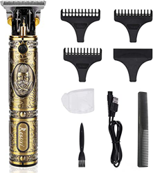 Cortadora de cabello eléctrica profesional cortadora de cuchilla en T de 0 mm con 3 peines guía para recortar el cabello, cepillo y cable de carga USB en oferta