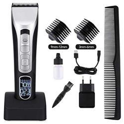 Cortapelos, Cortapelos Profesional Inalámbrico Cortapelos Afeitadora de Barba Kit de Corte de Pelo Eléctrico Impermeable Usb Recargable Pantalla Led C en oferta