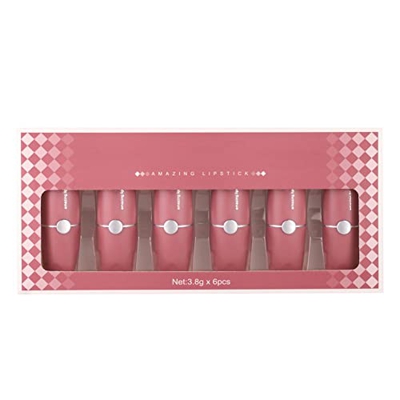 Symeas 6 PCS Juego de pintalabios mate, juego de regalo de maquillaje de lápiz labial impermeable de larga duración para mujeres, maquillaje de labios