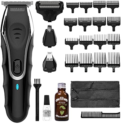 Wahl Recortadora de barba Aqua Blade 10 en 1 con aceite de barba 30 ml, recortadora de rastrojos, juego de aseo masculino, peluquería corporal para ho