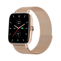 DCU TECNOLOGIC | Smartwatch Modern | Reloj Inteligente Llamadas | Notificaciones Apps y Llamadas | 8 Modos de Deporte | IP67 | 2 Correas Metal Oro Ros en oferta